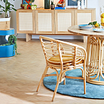 Кресло из ротанга с сиденьем из велюра Vini Rattan Armchair варинант исполнения - 6 | Loft Concept в Перми