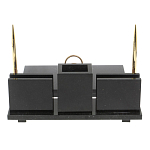 Настольный письменный набор из камня лемезит с гербом России Royal Accessory варинант исполнения - 3 | Loft Concept в Перми