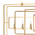 Люстра золотая из пересекающихся прямоугольных элементов Thin Intersecting Rectangles варинант исполнения - 1 | Loft Concept в Перми