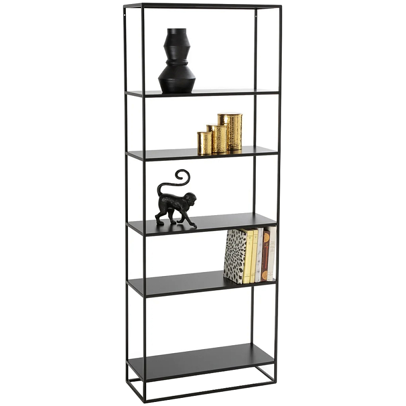 Металлический стеллаж Menzie Black Wide Metal Rack Черный в Перми | Loft Concept 