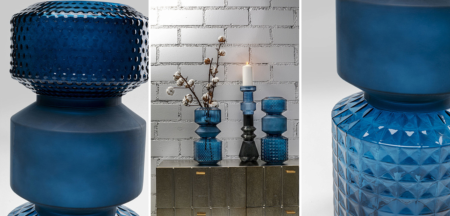 Ваза Geometric Blue Glass Vase 42 Ваза Geometric Blue Glass Vase 42 - Loft-Concept в Перми