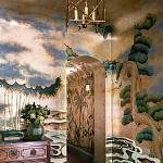 Обои ручная роспись Bamboo River Blossom Original colourway on Deep Rich Gold gilded paper with pearlescent antiquing варинант исполнения - 1 | Loft Concept в Перми