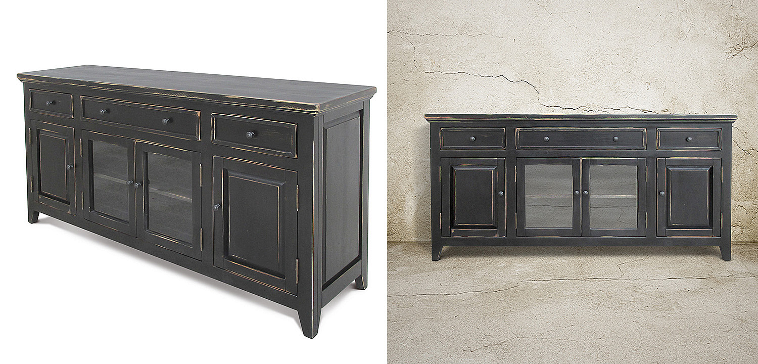 Комод длинный в стиле прованс Geronimo Provence HARMONIE Weathered Charcoal long Комод длинный в стиле прованс Geronimo Provence HARMONIE Weathered Charcoal long - Loft-Concept в Перми