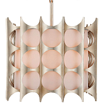 Люстра овальной формы с фактурным серебряным каркасом и тканевым абажуром Silver Honeycomb варинант исполнения - 2 | Loft Concept в Перми