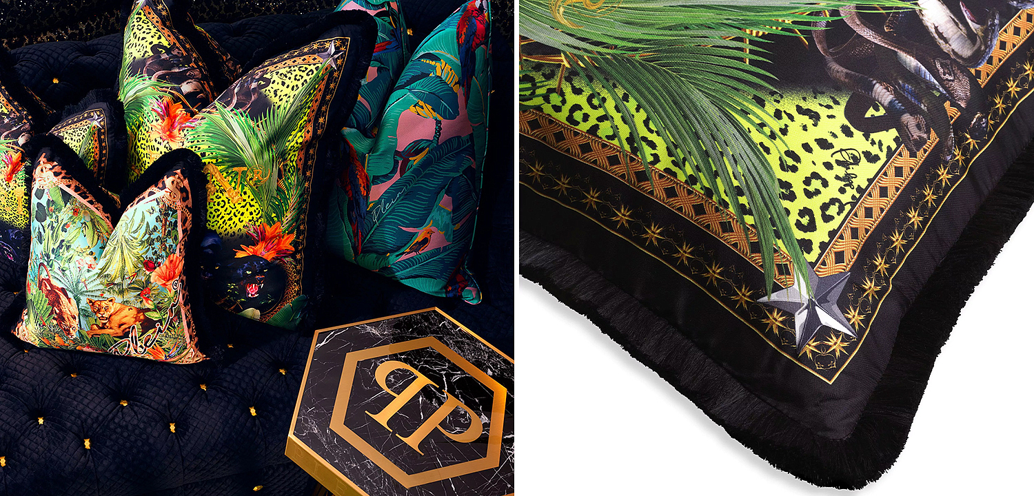 Подушка Philipp Plein Cushion Silk Jungle 50 x 50 Подушка Philipp Plein Cushion Silk Jungle 50 x 50 - Loft-Concept в Перми