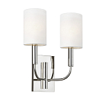 Бра с прямоугольным основанием и 2-мя белыми цилиндрическими льняными абажурами Feiss варинант исполнения - 1 | Loft Concept в Перми