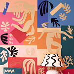 Обои ручная роспись в стиле Арт-деко Jazz Original colourway on painted silk with embroidery варинант исполнения - 2 | Loft Concept в Перми