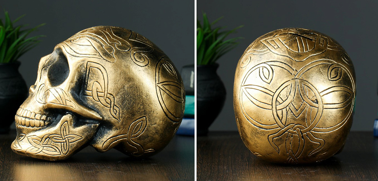 Статуэтка Golden Skull with Pattern Статуэтка Golden Skull with Pattern - Loft-Concept в Перми