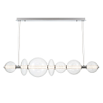 Подвесной светильник линейный с прозрачными стеклянными шарами разного диаметра Eurofase варинант исполнения - 3 | Loft Concept в Перми