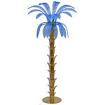 Торшер Glass Decorated Palm Floor Lamp Blue Листья Пальмы  варинант исполнения - 6 | Loft Concept в Перми