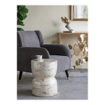 Приставной столик с мозаичным рисунком из раковин устриц Bone Inlay варинант исполнения - 8 | Loft Concept в Перми