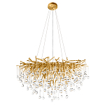 Люстра подвесная с прозрачными стеклянными подвесками в форме капель Диаметр 80 см Droplet Chandelier варинант исполнения - 12 | Loft Concept в Перми