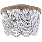 Круглый потолочный светильник с подвесками в виде круглых белых бусин White Beads Ceiling Lamp варинант исполнения - 1 | Loft Concept в Перми