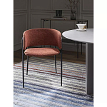 Стул полукруглый мягкий с буклированной обивкой Chair with Boucle Upholstery варинант исполнения - 3 | Loft Concept в Перми