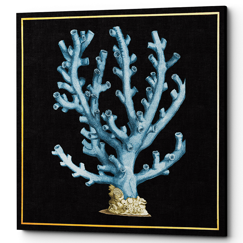 Постер Coral Poster Черный Морская синь Постер Coral Poster Черный Морская синь в Перми | Loft Concept