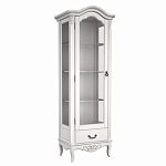 Витрина белая однодверная из массива бука с 4-мя полками и ящиком White Provence варинант исполнения - 2 | Loft Concept в Перми