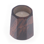 Подсвечник из натурального камня обсидиан со свечой Stone Candlestick варинант исполнения - 2 | Loft Concept в Перми