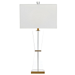 Настольная лампа с прозрачным корпусом и прямоугольным тканевым абажуром Charm and Luxury варинант исполнения - 4 | Loft Concept в Перми