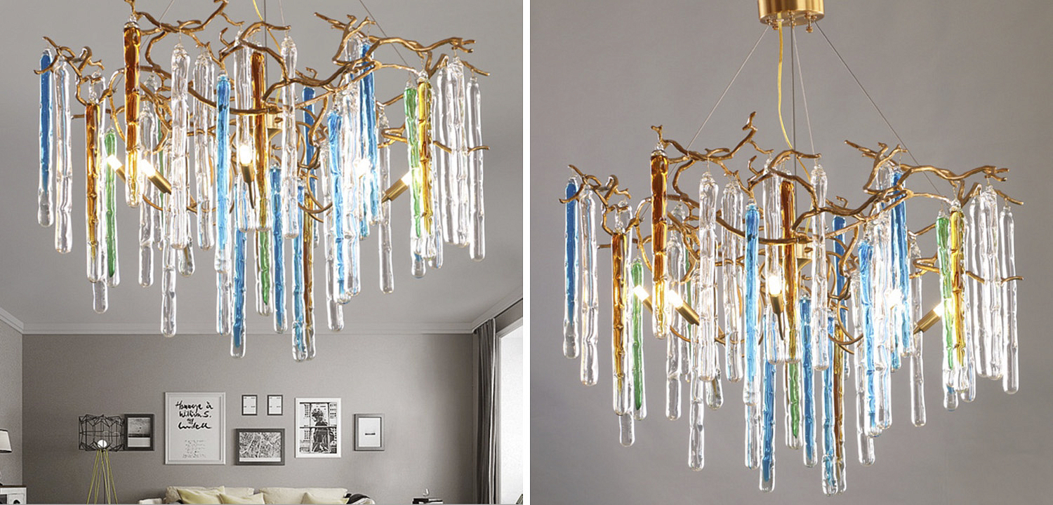 Люстра Waterfall Chandelier Blue Люстра Waterfall Chandelier Blue - Loft-Concept в Перми