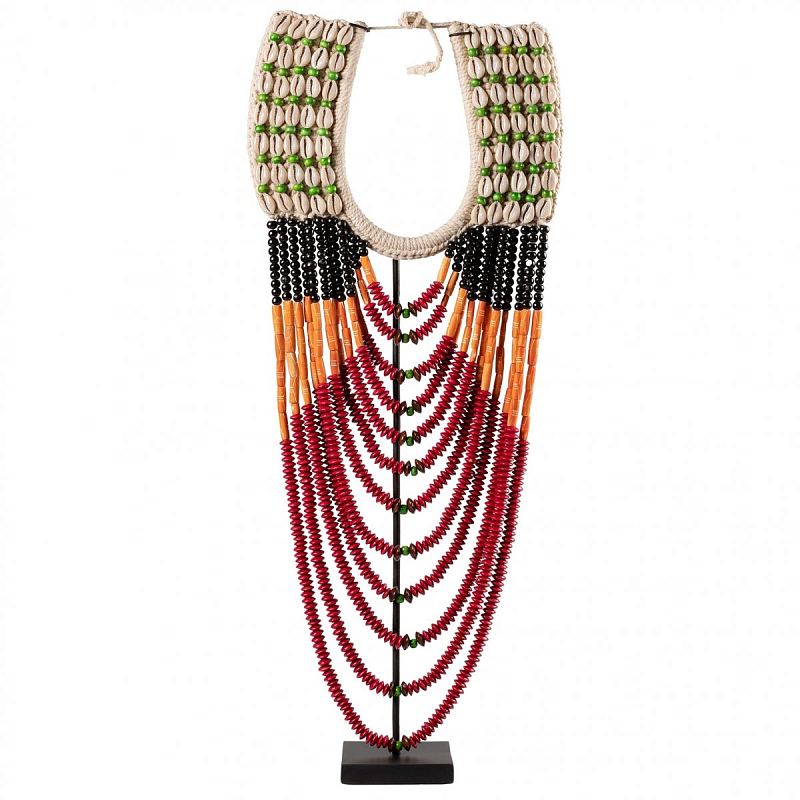 Африканское Ожерелье на подставке NECKLACE BLACK ORANGE RED ON STAND Черный Красный Африканское Ожерелье на подставке NECKLACE BLACK ORANGE RED ON STAND Черный Красный в Перми | Loft Concept