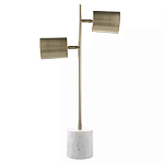 Настольная лампа золотистая на белом мраморном основании Streams of Light варинант исполнения - 2 | Loft Concept в Перми