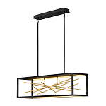 Люстра прямоугольная черного цвета с декором в виде ветвей в золотой отделке Hinkley варинант исполнения - 2 | Loft Concept в Перми