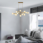 Люстра подвесная с белыми лампами в форме шара Flute варинант исполнения - 1 | Loft Concept в Перми