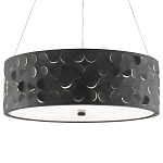 Люстра в форме цилиндра с чёрным фактурным абажуром Round Necklines варинант исполнения - 2 | Loft Concept в Перми