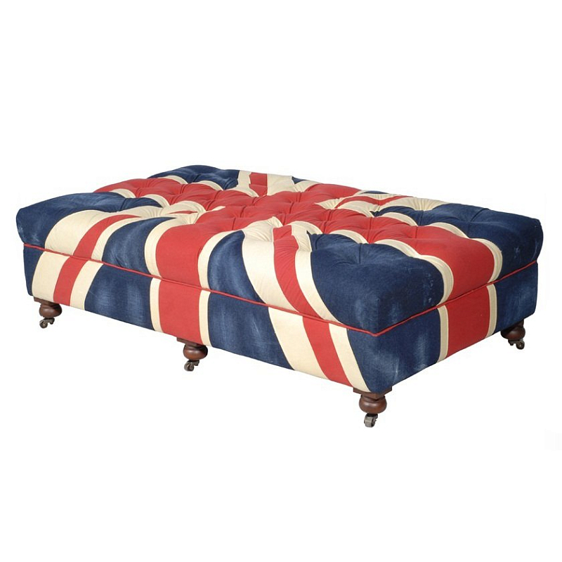 Пуф Poof Union Jack velvet Красный Белый Синий в Перми | Loft Concept 