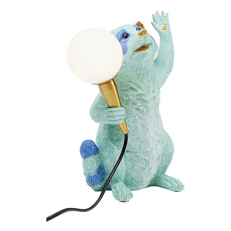 Настольная лампа для детской Голубой Енот  Золотой Бирюзовый Синий в Перми | Loft Concept 