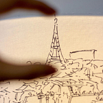 Настольная лампа с принтом на белом тканевом абажуре Roof Garden Lamp варинант исполнения - 3 | Loft Concept в Перми