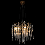 Люстра подвесная круглая в виде ветвей деревьев бронзового цвета с прозрачными подвесками-каплями Droplet Chandelier варинант исполнения - 2 | Loft Concept в Перми