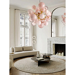 Люстра розовые шары на золотом каркасе Pink Light Bubbles варинант исполнения - 4 | Loft Concept в Перми