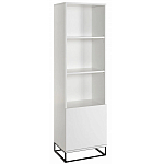 Стеллаж книжный белый с 3-мя открытыми полками и дверкой Strict Lines варинант исполнения - 1 | Loft Concept в Перми