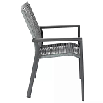 Стул темно-серый с высокой плетеной спинкой и сиденьем Braided Strength варинант исполнения - 2 | Loft Concept в Перми