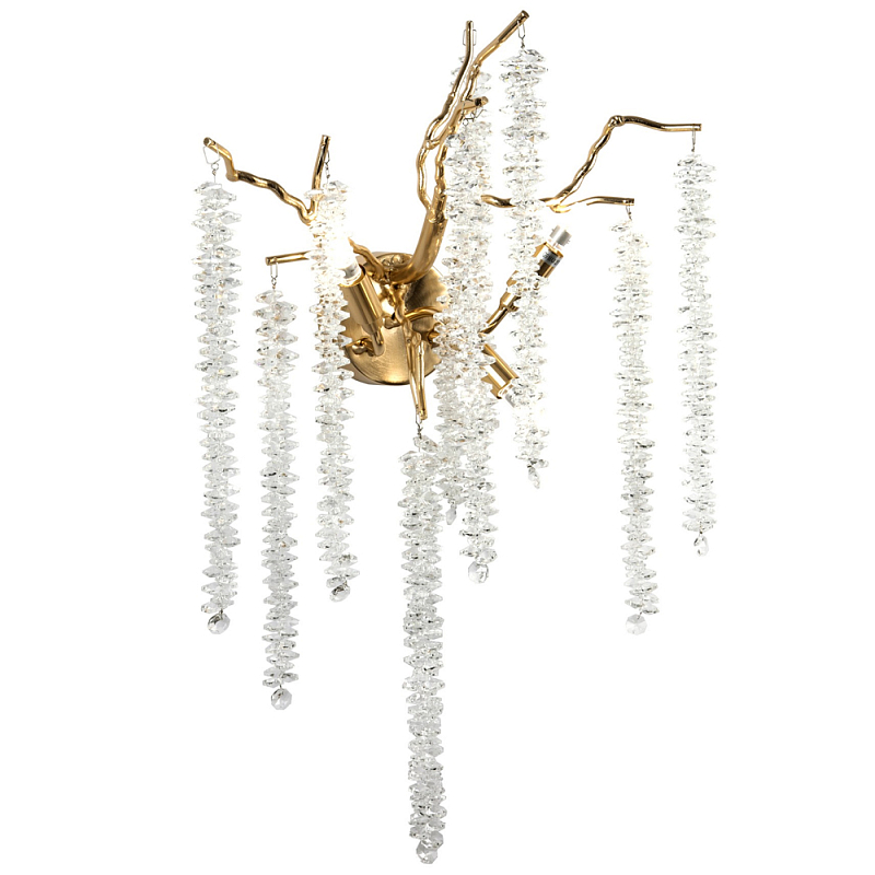 Бра с декором в виде ветвей с хрустальными подвесками Fairytree Gold Crystal Wall Lamp Золотой Прозрачное Стекло Бра с декором в виде ветвей с хрустальными подвесками Fairytree Gold Crystal Wall Lamp Золотой Прозрачное Стекло в Перми | Loft Concept