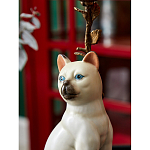 Подсвечник в виде кошки из фарфора с бронзовыми элементами Paradise Cat варинант исполнения - 8 | Loft Concept в Перми