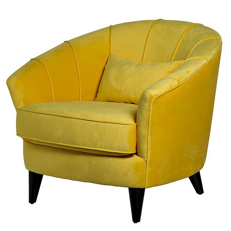 Amour Curved Back Velvet Chair Yellow Желтый в Перми | Loft Concept 