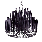 Люстра черная с несколькими ярусами деревянных палочек Bright Wooden Chandelier варинант исполнения - 9 | Loft Concept в Перми