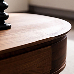 Кофейный стол овальный из дерева с 2-мя ящиками Coffee Walnut Table варинант исполнения - 9 | Loft Concept в Перми