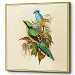Постер на холсте с изображением птиц и цветов Blooming Birds Poster варинант исполнения - 6 | Loft Concept в Перми
