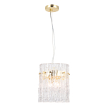 Подвесной светильник цилиндрической формы с текстурными стеклянными элементами Textured Glass Chandelier варинант исполнения - 3 | Loft Concept в Перми