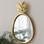 Зеркало овальной формы с золотистой рамкой и декоративной верхушкой в виде ананаса Pineapple Shine  варинант исполнения - 4 | Loft Concept в Перми