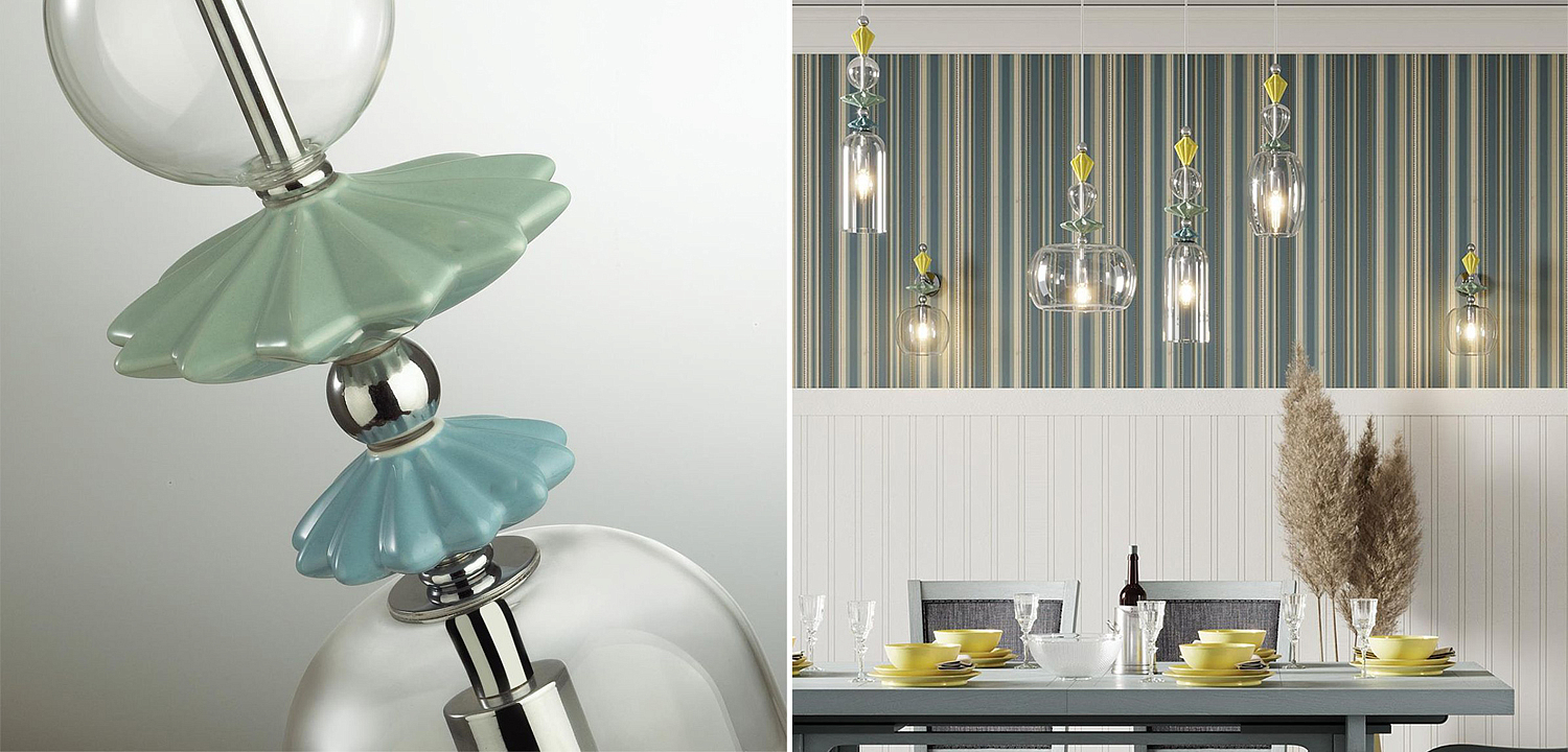 Подвесной светильник Iris Glas hanging lamp candy C chrome Подвесной светильник Iris Glas hanging lamp candy C chrome - Loft-Concept в Перми