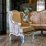 Кресло из массива бука бежевое с растительным орнаментом Raffael Beige Floral Armchair варинант исполнения - 7 | Loft Concept в Перми