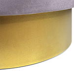 Пуф фиолетовый велюр на золотом металлическом основании Golden Belt варинант исполнения - 3 | Loft Concept в Перми
