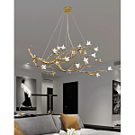 Люстра в виде золотой ветки с цветами Glass Flower Pendant Light варинант исполнения - 6 | Loft Concept в Перми