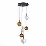 Люстра светодиодная с сферическими стеклянными плафонами Splatter варинант исполнения - 3 | Loft Concept в Перми