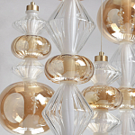 Люстра с плафонами из прозрачного и янтарного стекла в виде шаров и ромбов Gabriel Scott Luna варинант исполнения - 4 | Loft Concept в Перми