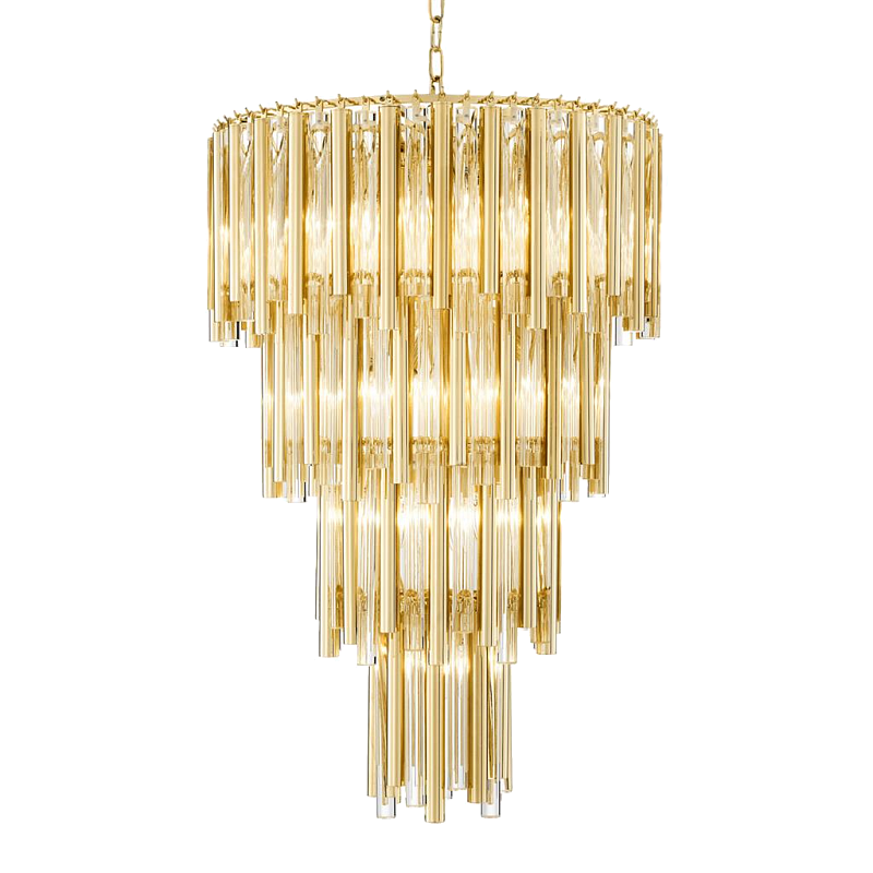 Люстра Chandelier Gigi L Gold Золотой Прозрачное Стекло в Перми | Loft Concept 